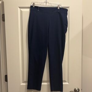 JM Collection Navy Pull-On Straight Pants